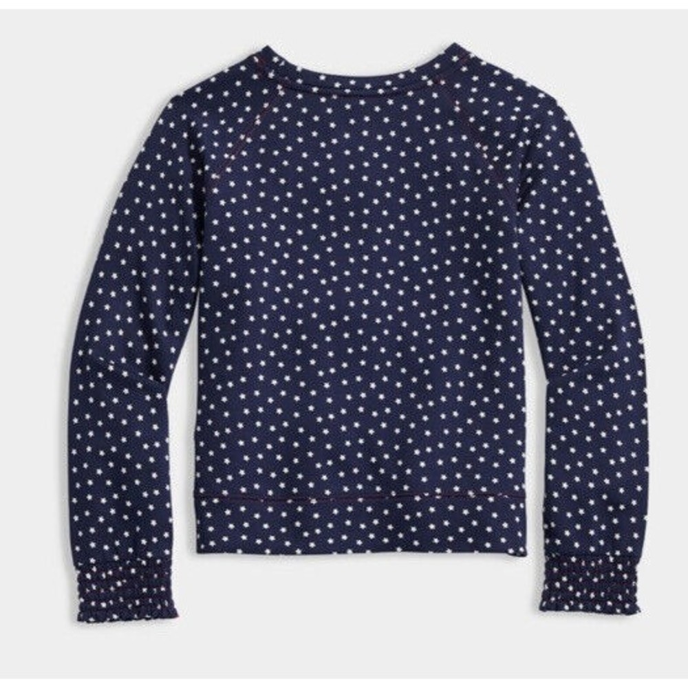 Vineyard Vines Girls Star Smoked Sleeve Crew-Neck Top Sz XL (16) NWT